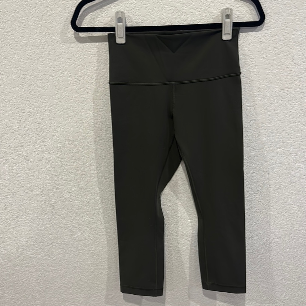 army green lululemon leggings size 6